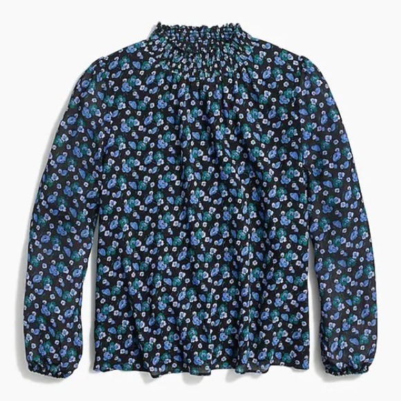 J.Crew Factory floral Long-sleeve mockneck top Size Small (NWOT) - Picture 3 of 10